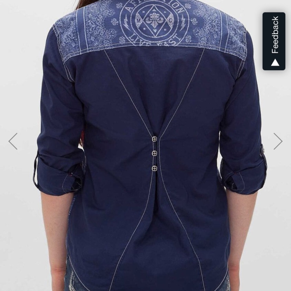 Affliction Patriotic Button Up - image 2